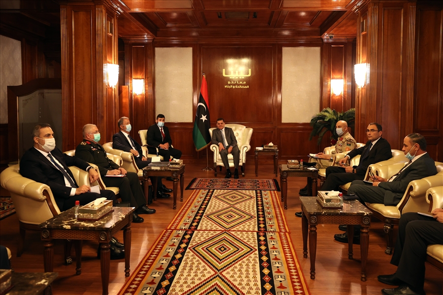 Libya Başbakanı Abdulhamid Dibeybe, Millî Savunma Bakanı Hulusi Akar’ı Kabul Etti